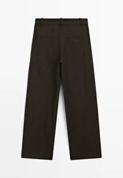 Massimo Dutti FLANNEL - Trousers - Mottled Dark Brown -Massimo Dutti Shop ac5265066fdd434996ad93661e6177e4