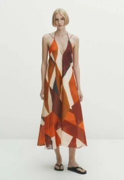 Massimo Dutti With Geometric Print - Day Dress