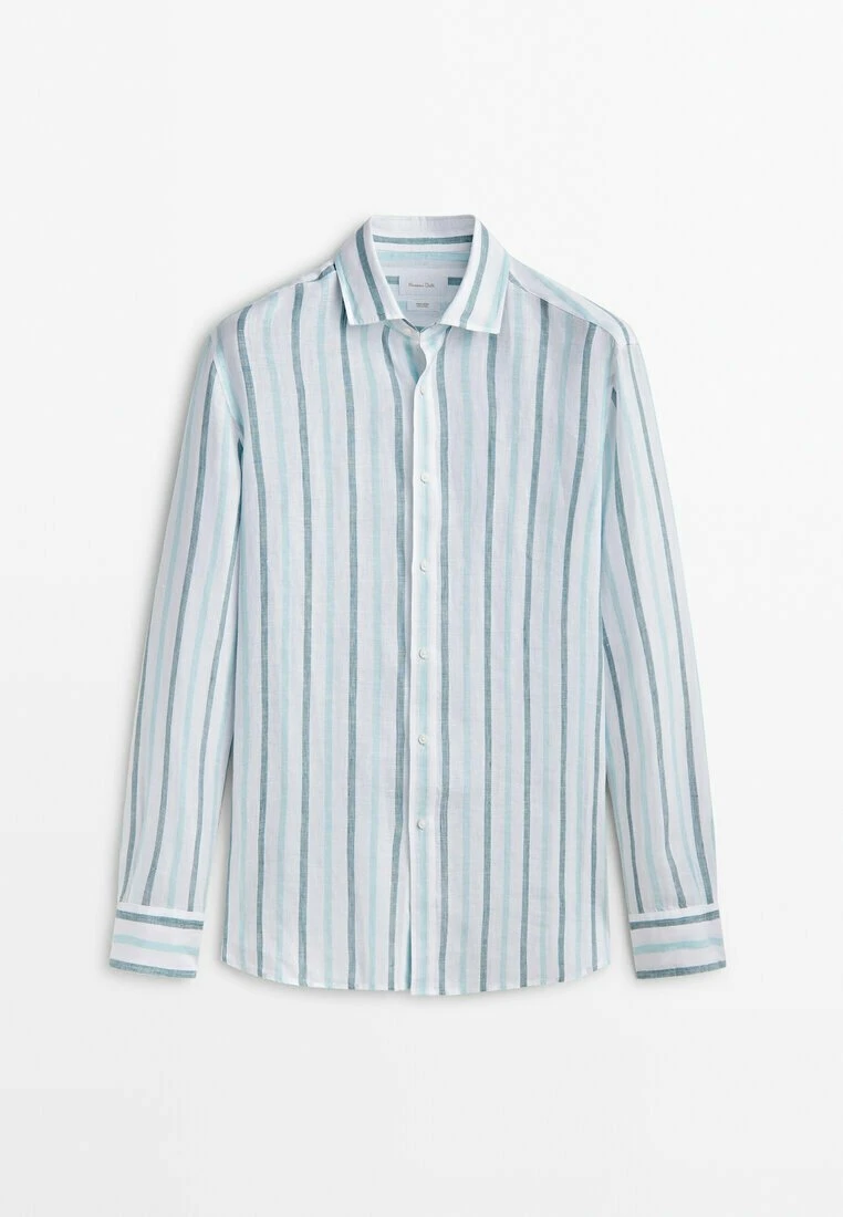 Massimo Dutti Two-Tone Striped - Shirt - Light Blue 12 Massimo Dutti Two-Tone Striped - Shirt - Light Blue - Image 10