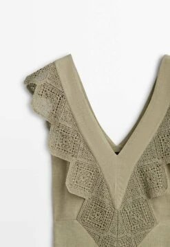 Massimo Dutti Ruffled Crochet Midi - Maxi Dress - Sand -Massimo Dutti Shop ac8f99673df24261b68ed319c7ef5b61