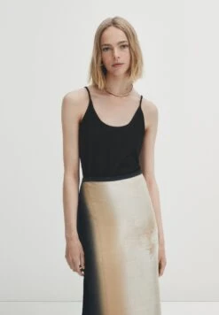 Massimo Dutti With Thin Straps - Top - Black