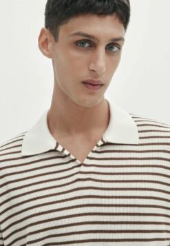 Massimo Dutti Striped Collar- Polo Shirt - Beige -Massimo Dutti Shop acbe578e9b08481db9ea507f437b0873