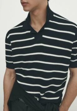 Massimo Dutti Short Sleeve Striped - Polo Shirt - Dark Blue -Massimo Dutti Shop acc3b3f9dc0e427780a353b6641bef72