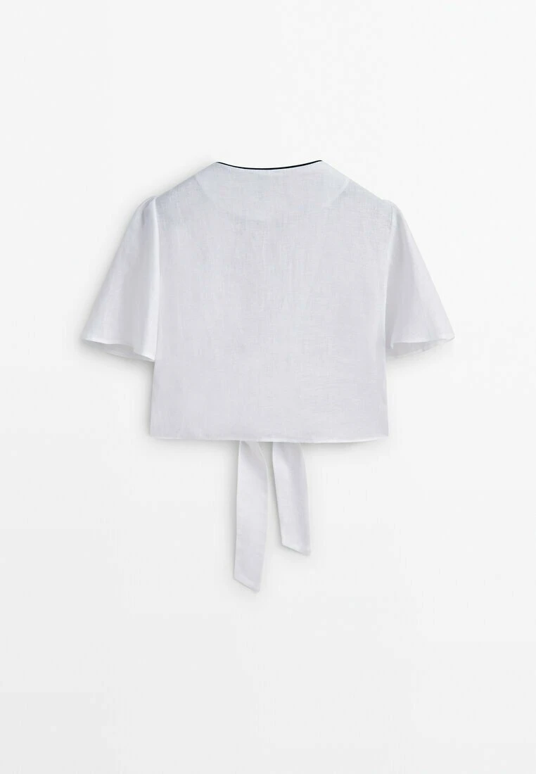 Massimo Dutti Studio With Knot And Contrast Detail - Blouse 9 Massimo Dutti Studio With Knot And Contrast Detail - Blouse - Image 7