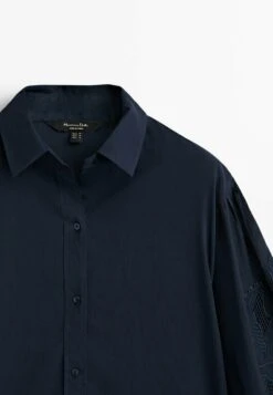 Massimo Dutti Voile With Embroidered Sleeves - Button-Down Blouse - Light Blue -Massimo Dutti Shop acde265794324ee382fe30c74bc269b8