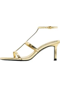 Massimo Dutti Strappy - Sandals - Gold Coloured