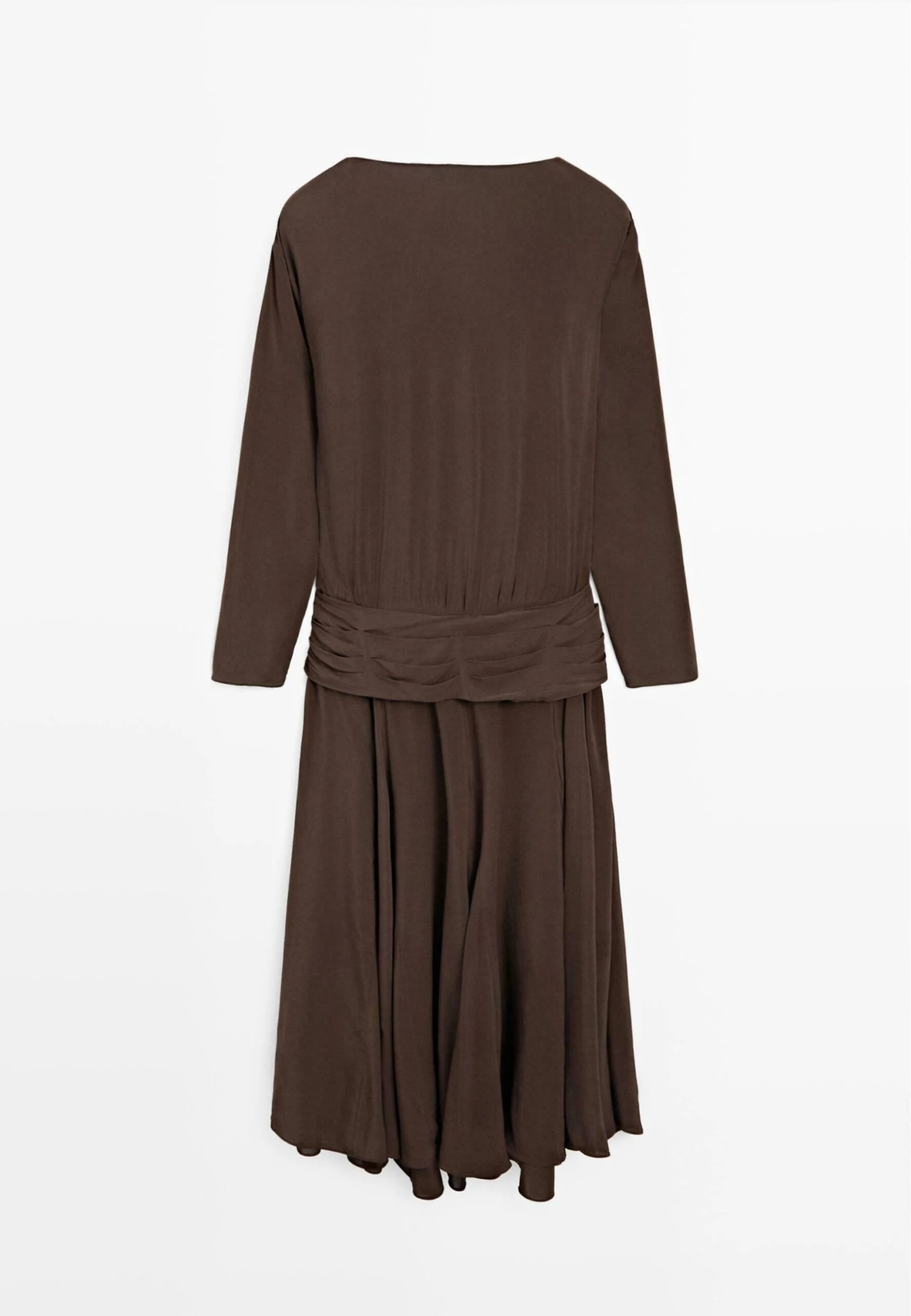 Massimo Dutti LONG FLOWING WITH DRAPED SASH BELT - Maxi Dress - Brown 8 Massimo Dutti LONG FLOWING WITH DRAPED SASH BELT - Maxi Dress - Brown - Image 6