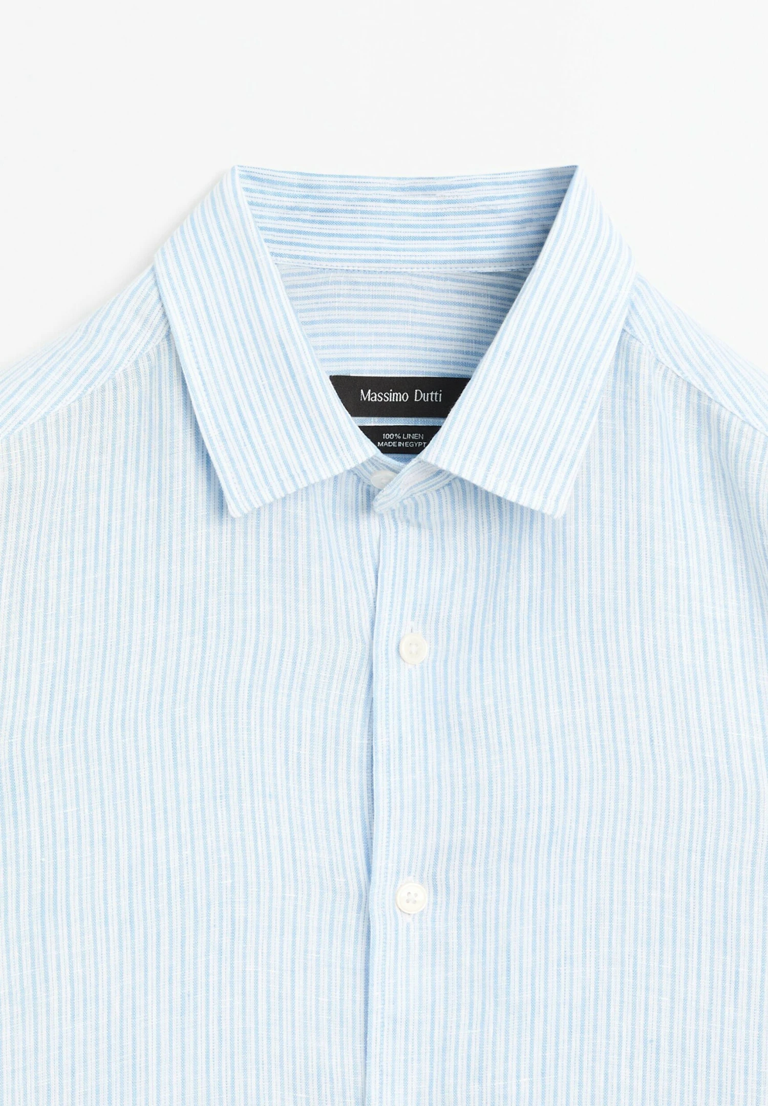 Massimo Dutti SLIM FIT STRIPED GARMENT - Shirt - White 9 Massimo Dutti SLIM FIT STRIPED GARMENT - Shirt - White - Image 7