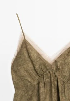 Massimo Dutti MIDI SLIP WITH SHEER DETAIL - Day Dress - Mottled Dark Green -Massimo Dutti Shop ad94d6704a3442eb9ce245e38122d307