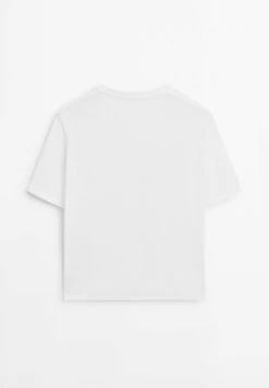 Massimo Dutti REGULAR FIT SHORT SLEEVE - Basic T-shirt - White -Massimo Dutti Shop adb5f54798524db2bad4a72e9b814fbe