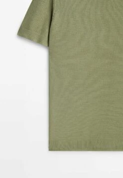 Massimo Dutti With Contrast Nautical - Basic T-Shirt - Khaki -Massimo Dutti Shop ade5fdeb3dfa4722a02544754e341fba