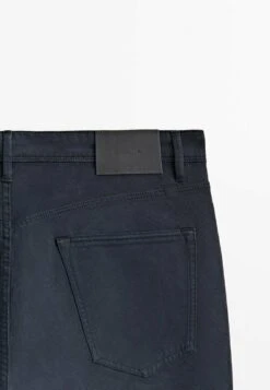 Massimo Dutti Tapered Fit Textured - Trousers - Dark Blue -Massimo Dutti Shop adf90b6a01a04ac5a72f88591c26e4ef