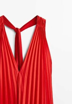 Massimo Dutti Studio-Pleated - Maxi Dress - Red -Massimo Dutti Shop ae5158b60ee641fba3d9c8a3e9eb24ee