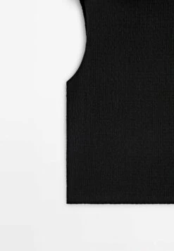 Massimo Dutti Textured Mock Turtleneck - Top - Black -Massimo Dutti Shop ae6bff13dc174e9c808be4196dde3f50