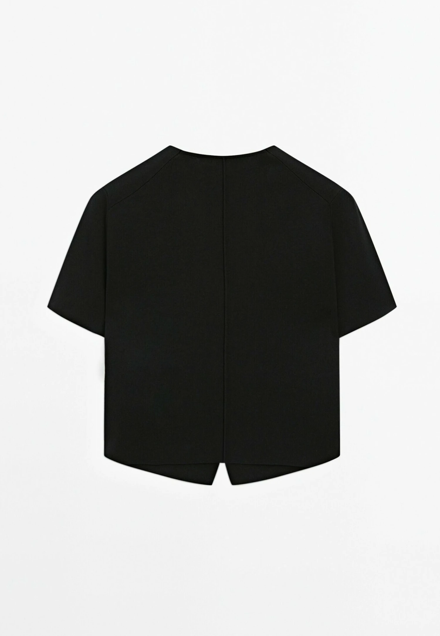 Massimo Dutti FLOWING SHORT SLEEVE WITH V-NECK - Button-down Blouse - Black 8 Massimo Dutti FLOWING SHORT SLEEVE WITH V-NECK - Button-down Blouse - Black - Image 6