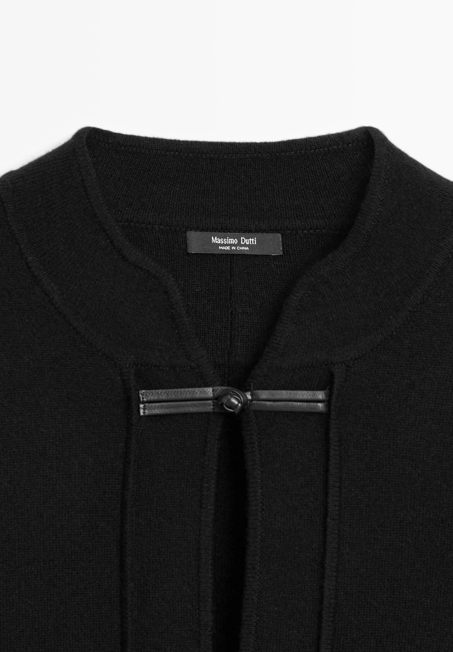 Massimo Dutti STANDING COLLAR WITH BUTTON DETAILS - Cardigan - Black 10 Massimo Dutti STANDING COLLAR WITH BUTTON DETAILS - Cardigan - Black - Image 8