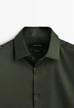 Massimo Dutti Stretch Slim-Fit - Formal Shirt - Dark Green -Massimo Dutti Shop ae8b9f064f1a40b8b86c4f9a7b4485c5