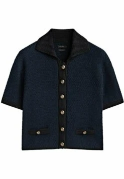 Massimo Dutti TexturedWith Gold Toned Buttons - Cardigan