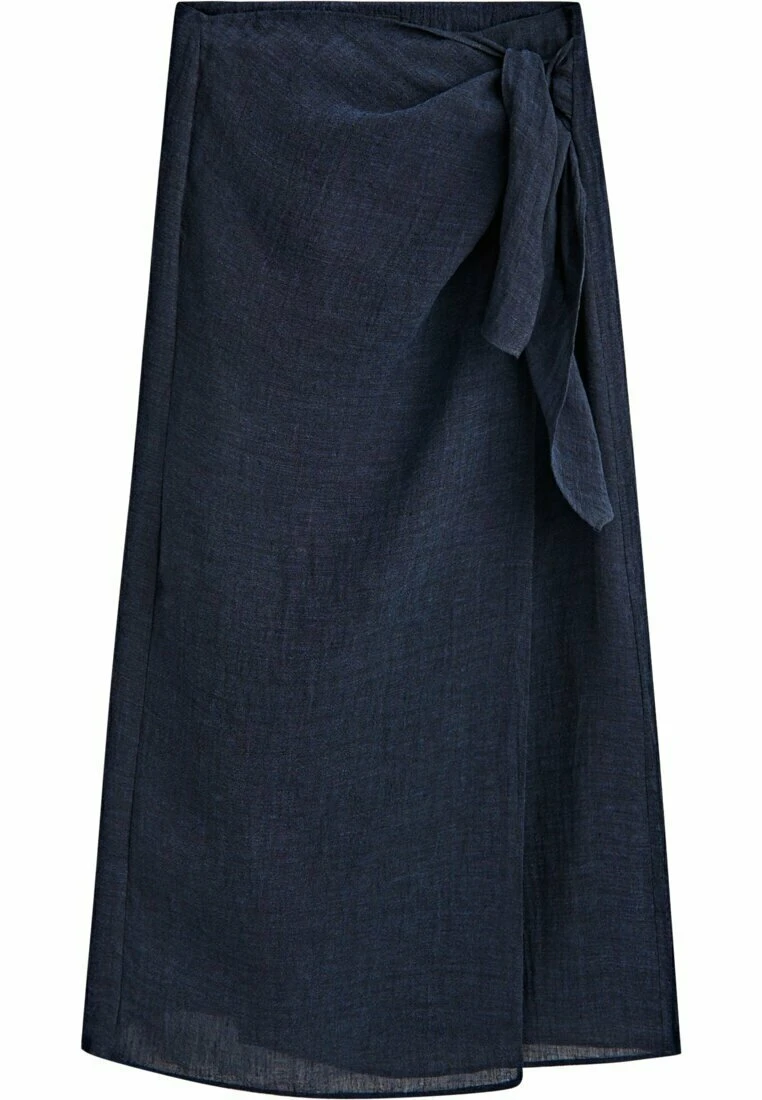Massimo Dutti Waffle Midi - Wrap Skirt - Blue 12 Massimo Dutti Waffle Midi - Wrap Skirt - Blue - Image 10