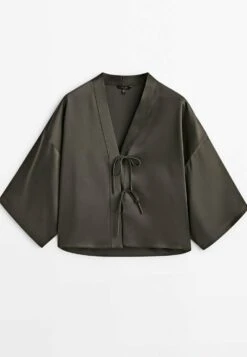 Massimo Dutti With Ties - Blouse - Mottled Brown -Massimo Dutti Shop af246e506a0e4f75956f5e55fb3b0616