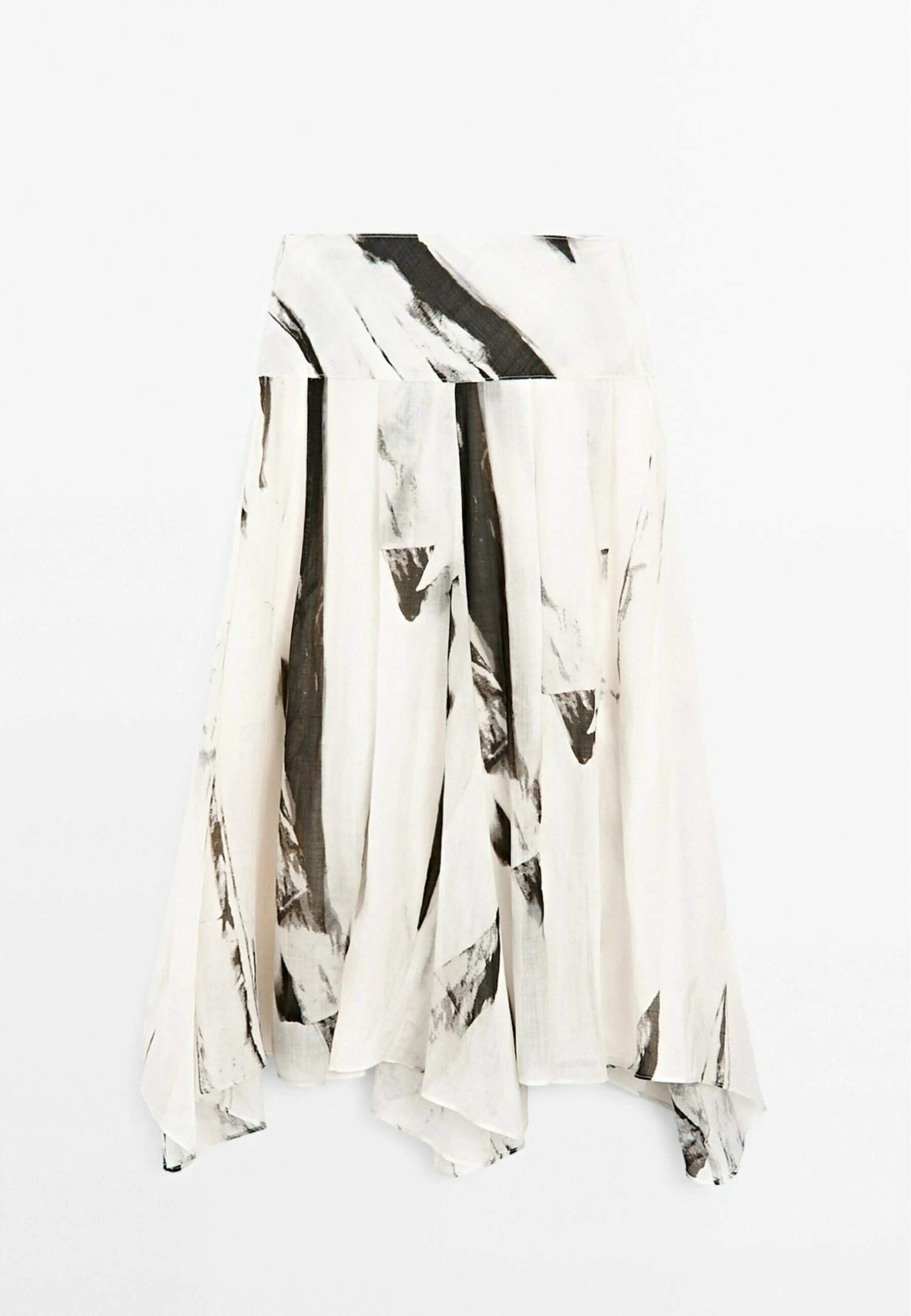 Massimo Dutti FLOWING MARBLE PRINT MIDI - A-line Skirt - White 7 Massimo Dutti FLOWING MARBLE PRINT MIDI - A-line Skirt - White - Image 5