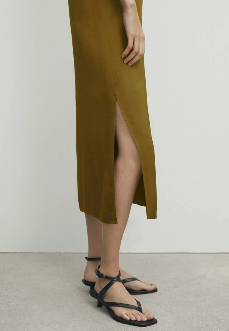 Massimo Dutti Midi With Detail - Day Dress - Green 4 Massimo Dutti Midi With Detail - Day Dress - Green - Image 2