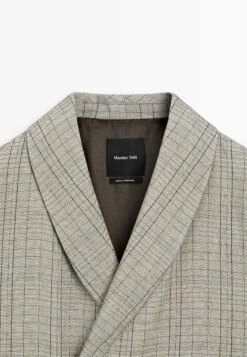 Massimo Dutti CHECK PRINT SHAWL COLLAR - Blazer - Beige -Massimo Dutti Shop afa88c564009488186970d5dfecab5be