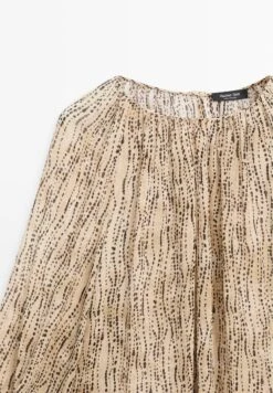 Massimo Dutti SEMI-SHEER DRAPED - Blouse - Beige -Massimo Dutti Shop afbef07a1d2b4cc59d3bdd73eb64d2ef