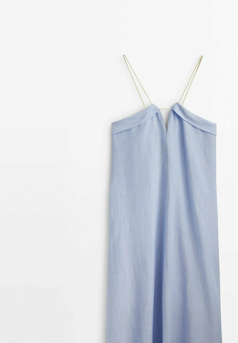 Massimo Dutti Long With Neckline And Cord Straps- Day Dress - Light Blue 8 Massimo Dutti Long With Neckline And Cord Straps- Day Dress - Light Blue - Image 6
