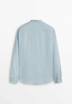 Massimo Dutti With Stand-Up Collar - Shirt - Light Blue -Massimo Dutti Shop b023a04aeff2433fb2034bf2205da8fc