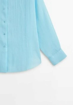 Massimo Dutti Batwing Sleeve- Button-Down Blouse - Blue -Massimo Dutti Shop b028e49297184afe9584aaac3c964b22