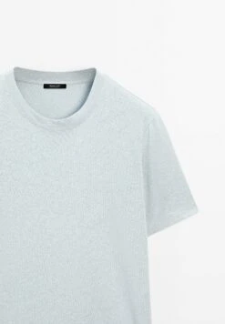 Massimo Dutti SHORT SLEEVE WITH CREW NECK - Basic T-shirt - Light Blue -Massimo Dutti Shop b06b390cd427466e87e7b0aa1d8a78dd