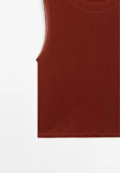 Massimo Dutti SLEEVELESS WITH DOUBLE PIPING - Basic T-shirt - Dark Red -Massimo Dutti Shop b09cce0f65a04aa78f949169199b8c60