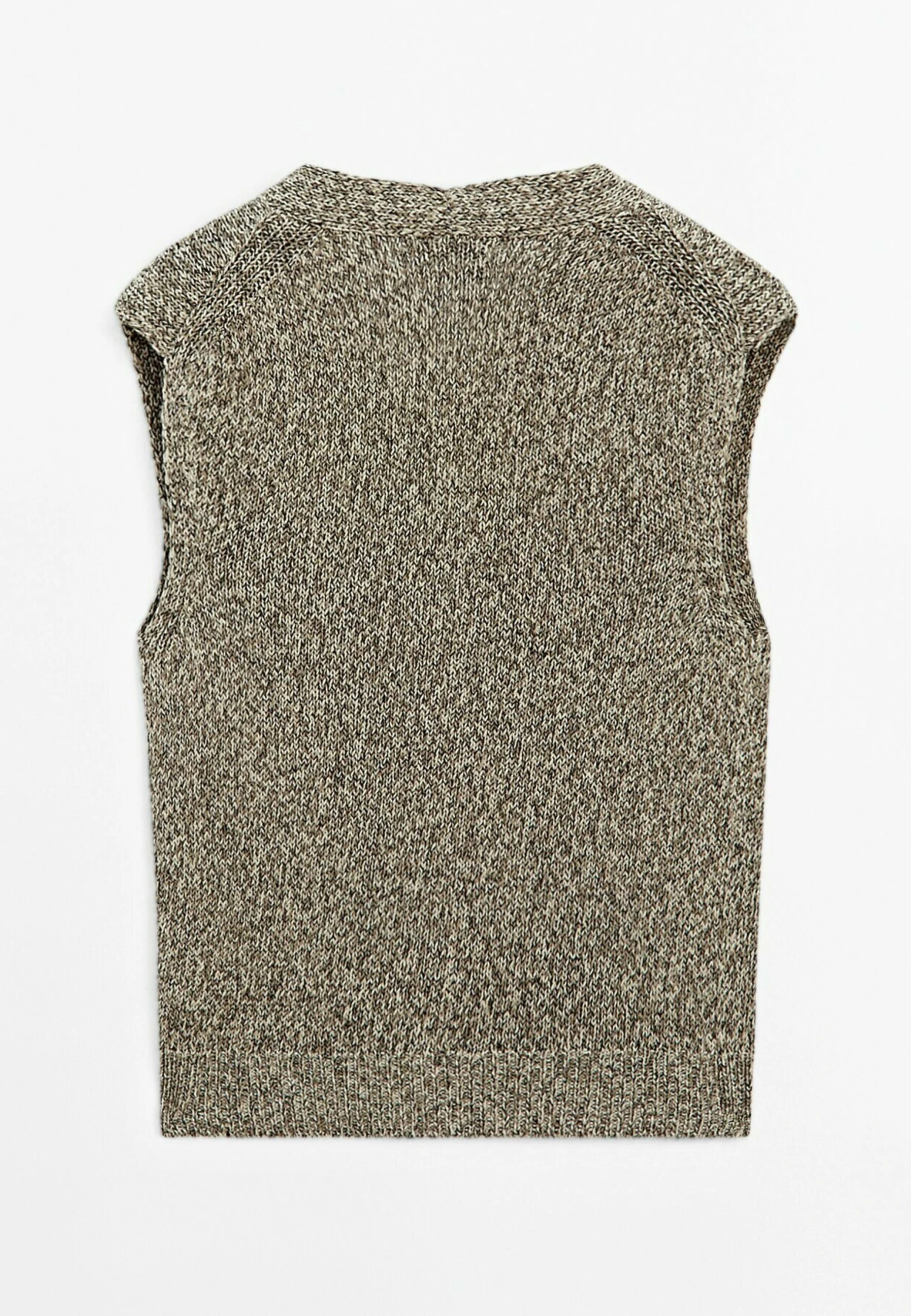 Massimo Dutti BUTTONED MOULINÉ V-NECK - Waistcoat - Green 7 Massimo Dutti BUTTONED MOULINÉ V-NECK - Waistcoat - Green - Image 5