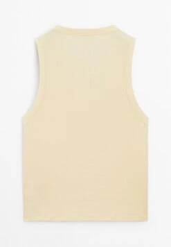 Massimo Dutti RIBBED V-NECK WITH THICK STRAPS - Basic T-shirt - Light Yellow -Massimo Dutti Shop b121fd7ffb12466d8cdcc51f971889d5