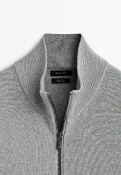 Massimo Dutti Milano With A Mock Neck And Zip - Cardigan - Light Grey -Massimo Dutti Shop b12e7118830b41a0b37d400ae954e831