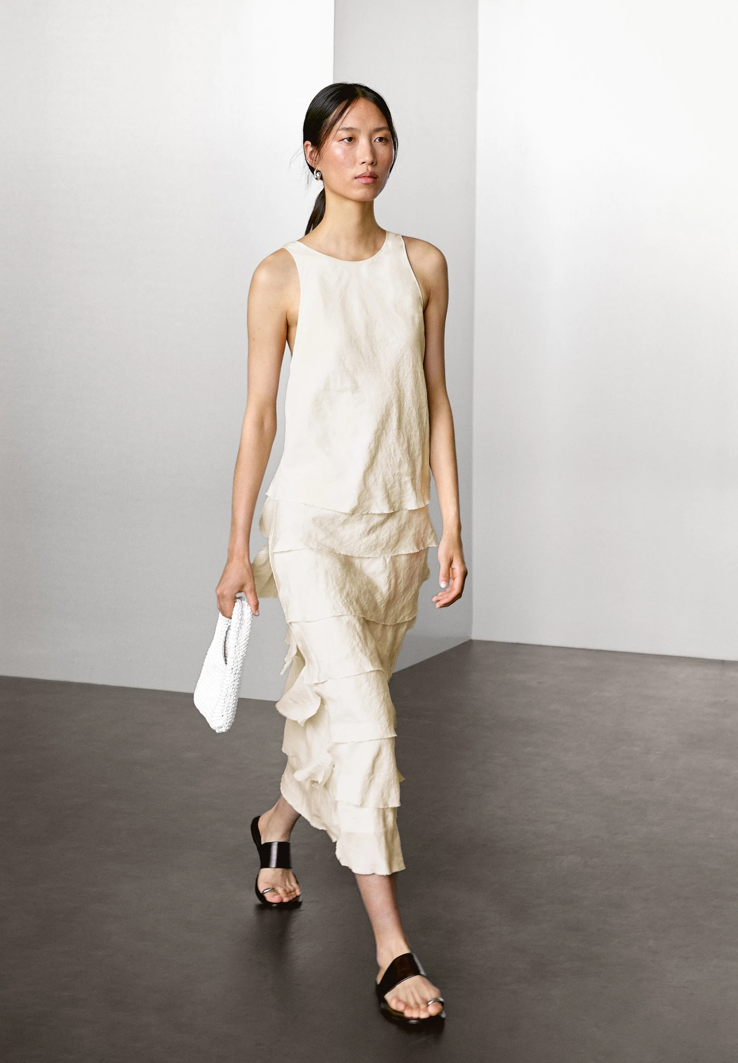 Massimo Dutti LONG FLOWING WITH RUFFLES - Day Dress - Beige 7 Massimo Dutti LONG FLOWING WITH RUFFLES - Day Dress - Beige - Image 5