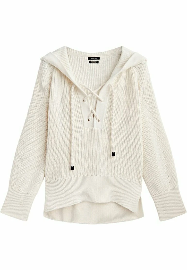 Massimo Dutti Purl With Hood And Drawstrings - Hoodie - Beige 7 Massimo Dutti Purl With Hood And Drawstrings - Hoodie - Beige - Image 5