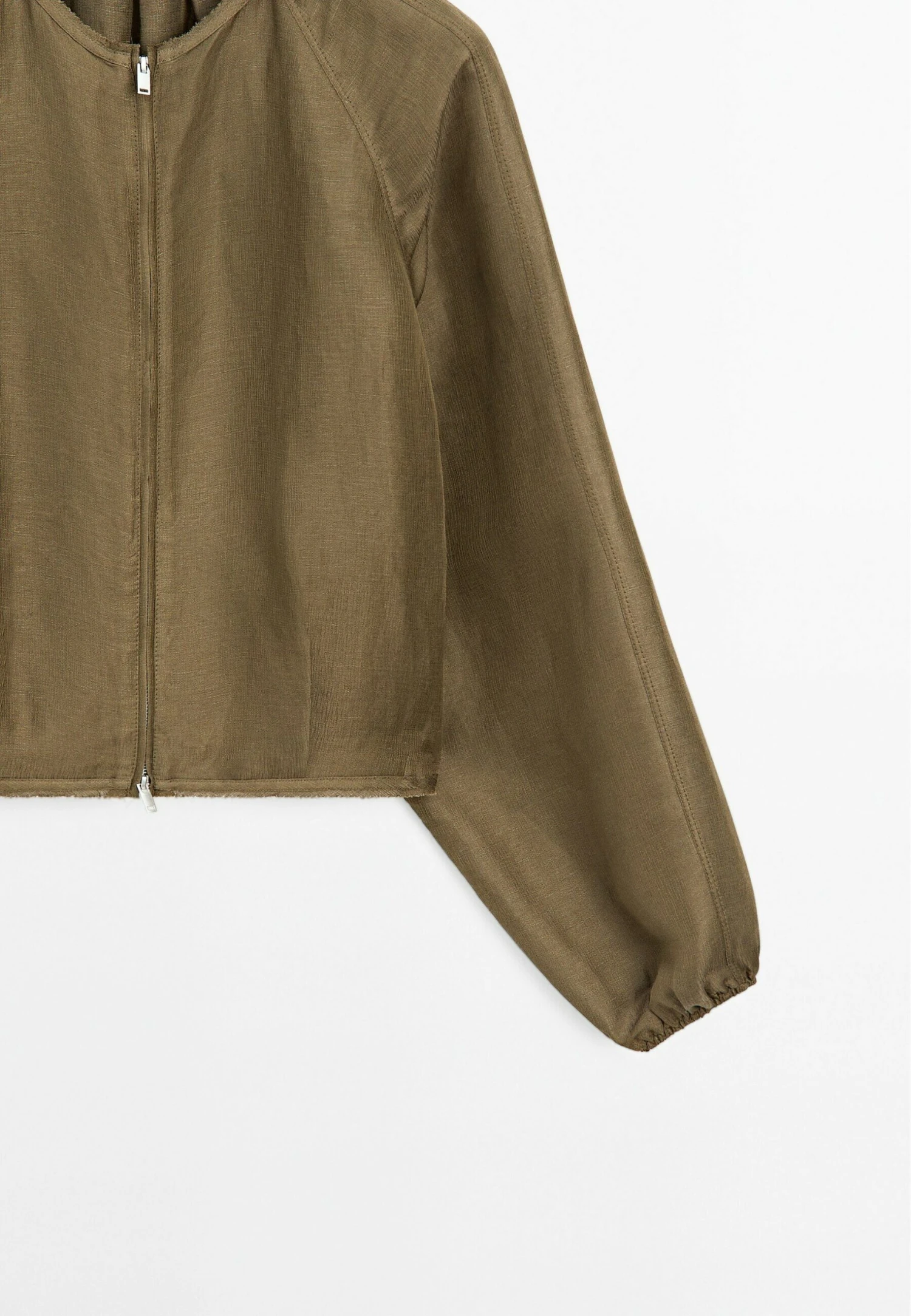 Massimo Dutti FRAYED LIGHTWEIGHT BOMBER NECK - Bomber Jacket - Brown 11 Massimo Dutti FRAYED LIGHTWEIGHT BOMBER NECK - Bomber Jacket - Brown - Image 9