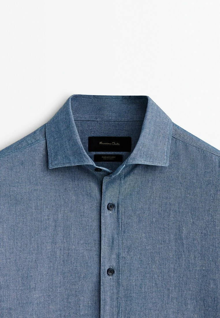 Massimo Dutti Chambray- Shirt - Blue Denim 12 Massimo Dutti Chambray- Shirt - Blue Denim - Image 10