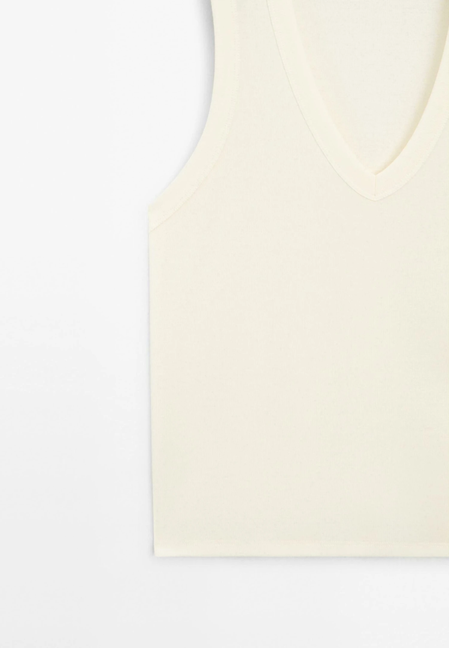 Massimo Dutti V-NECK SLEEVELESS - Basic T-shirt - Yellow 9 Massimo Dutti V-NECK SLEEVELESS - Basic T-shirt - Yellow - Image 7