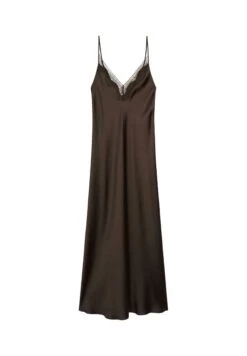 Massimo Dutti STRAPPY LONG SLIP - Maxi Dress - Mottled Dark Brown -Massimo Dutti Shop b174bf653ddf4c00b1dad5e5f53e187c