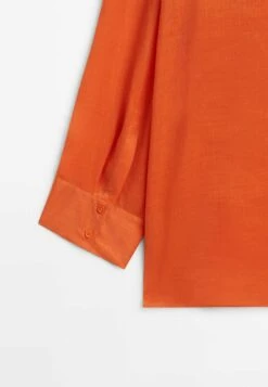Massimo Dutti With Chest Detail - Button-Down Blouse - Orange -Massimo Dutti Shop b179e770d88347b196ae588439baab9e
