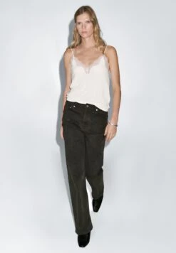 Massimo Dutti HIGH-WAIST WIDE-LEG - Wide Leg - Khaki -Massimo Dutti Shop b189d4ba8f2b4cc1add283a77d035cc5