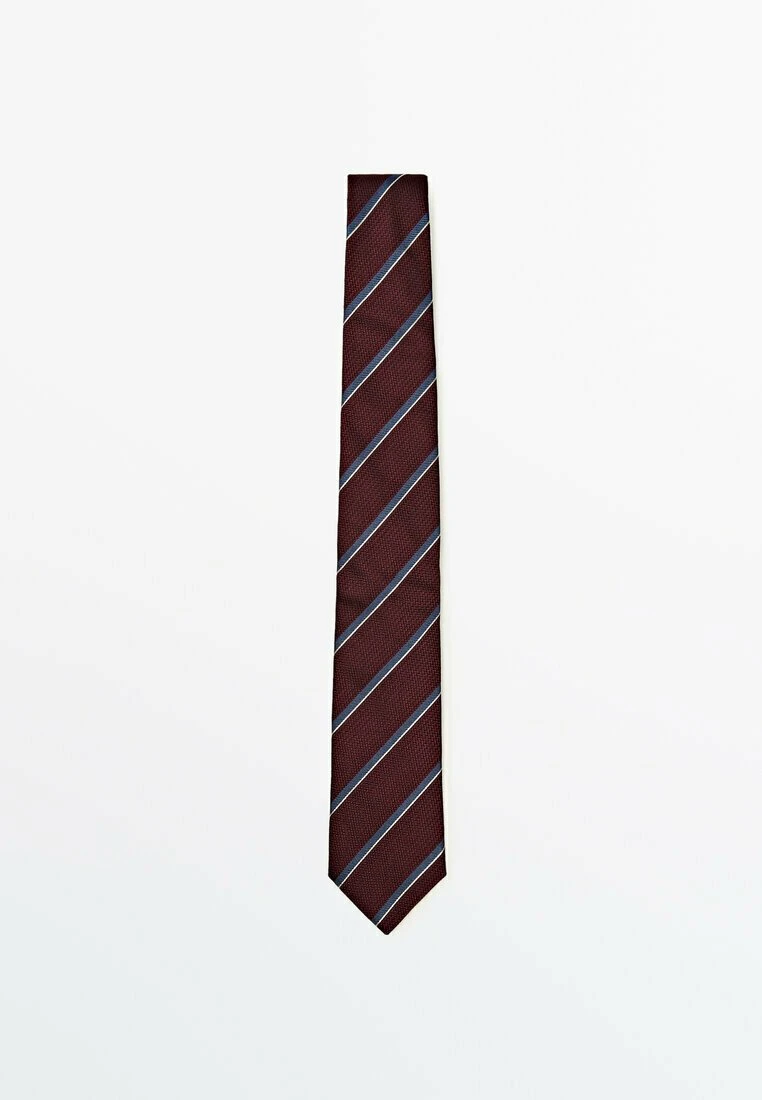 Massimo Dutti Blend Striped - Tie - Bordeaux 9 Massimo Dutti Blend Striped - Tie - Bordeaux - Image 7