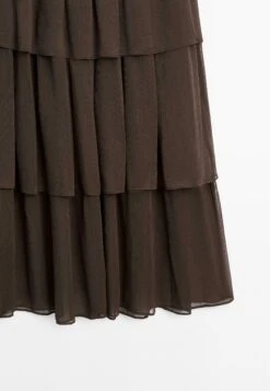 Massimo Dutti LONG RUFFLED - A-line Skirt - Mottled Dark Brown 18 Massimo Dutti LONG RUFFLED - A-line Skirt - Mottled Dark Brown -Massimo Dutti Shop b1d489aa601c43f19687f3d234fea2b9