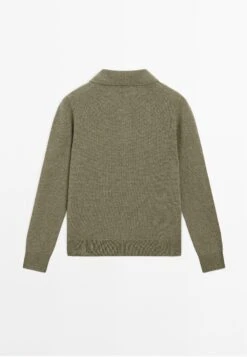 Massimo Dutti POLO COLLAR WITH LONG SLEEVE - Jumper - Green -Massimo Dutti Shop b20491d86b8243769347ee96ce541be7