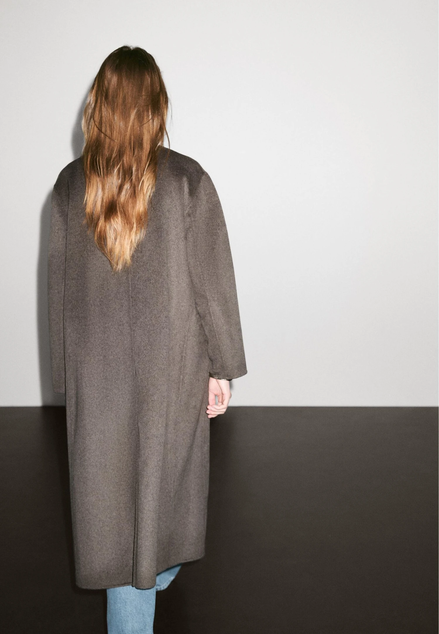 Massimo Dutti HIGH NECK - Classic Coat - Grey 5 Massimo Dutti HIGH NECK - Classic Coat - Grey - Image 3