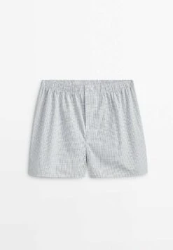 Massimo Dutti Micro-Check Poplin- Boxer Shorts - Blue -Massimo Dutti Shop b211771cb48842dc982bb7f0a66215a6