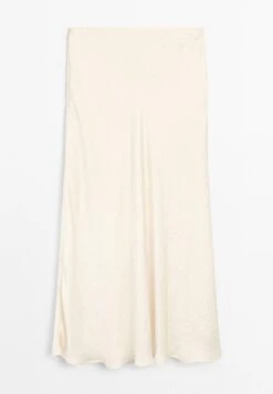 Massimo Dutti FLOWING SATIN MIDI - A-line Skirt - Beige -Massimo Dutti Shop b2286ae786ce460a846a2e22c8ac4704